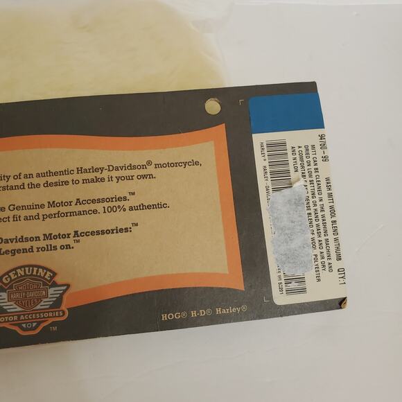 Harley-Davidson Wool Wash Mitt 94760-99 NOS - Picture 8 of 9